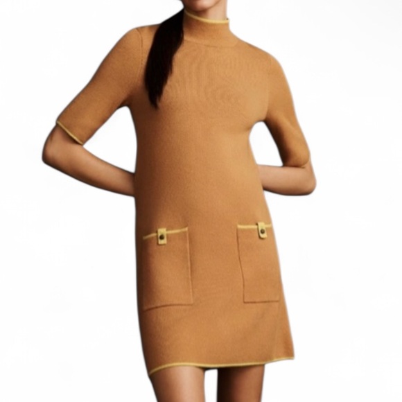 Anthropologie Dresses & Skirts - NWT MAEVE ANTHROPOLOGIE Mock Neck Sweater Dress Cedar Mod Contemporary | Sz L